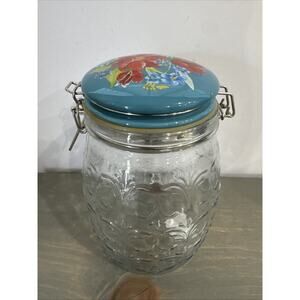 The Pioneer Woman Floral Embossed Clamp Jar 8 1/2" Spring Bouquet 100 oz./3L